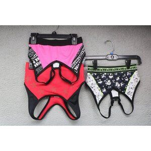 Pink Sports Bras-Set of 3-Size Small-Stretchy